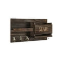 thumbnail image 1 of Mauxuk Wooden Wall Mounted Coat Rack Key Organizer, Hooks, Shelves, Entryway Storage, 16.5x8.2 Inches, 1 of 6
