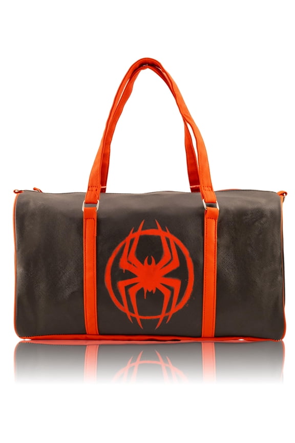 Mavel Spiderman Mini Duffle Bag for Kids Spider-Man Travel Bag for Boys or Girls Miles Morales Lightweight Black & Red Spiderverse Overnight Bag with Adjustable Strap Ages 3+