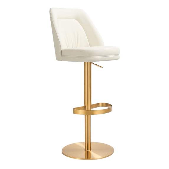 TOV Furniture Maven Cream and Gold Adjustable Swivel Stool