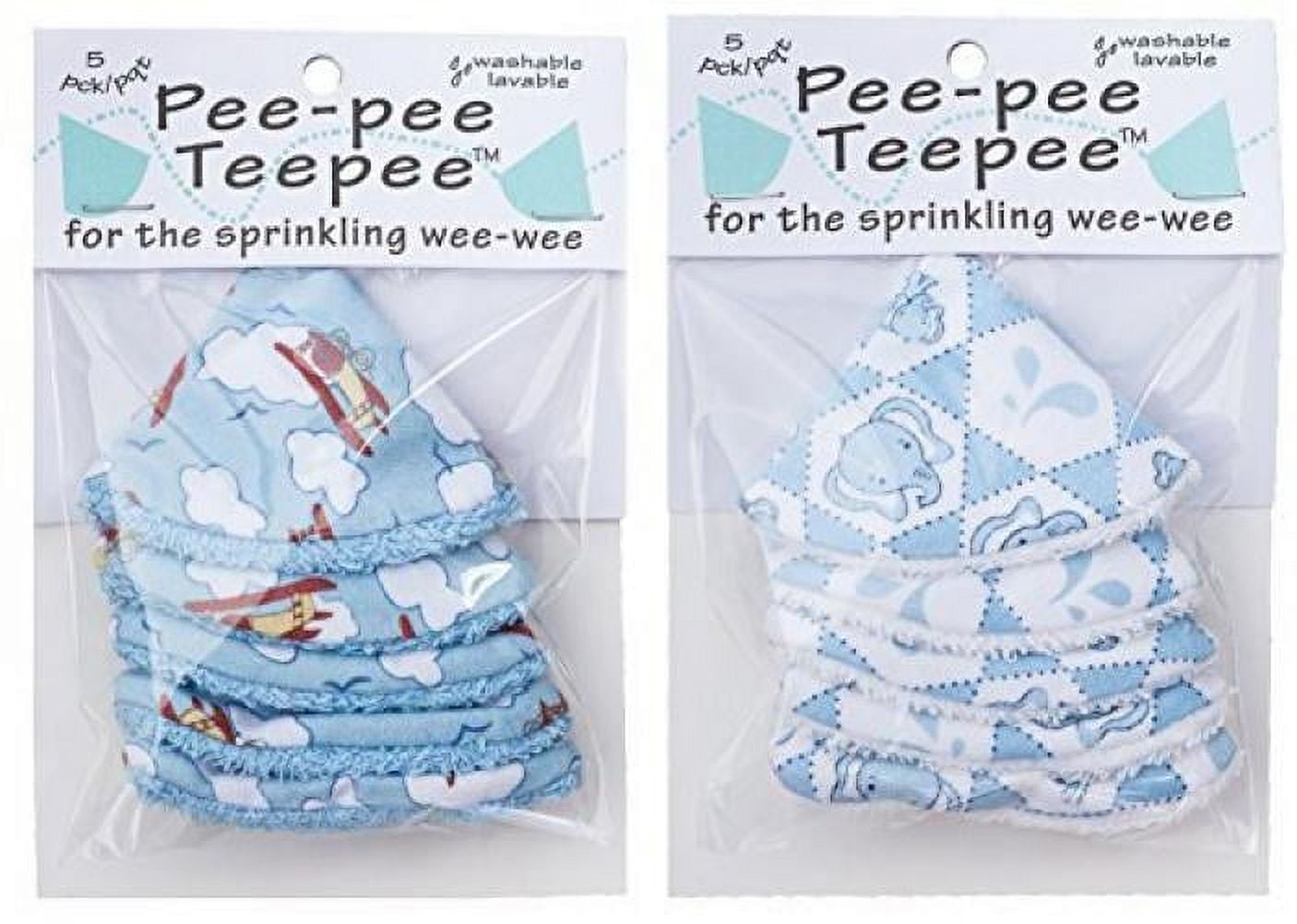 Maven Gifts: Pee-Pee Teepee Bundle - Blue Airplanes 5-Pack with Blue  Elephants 5-Pack - Washable and Reusable - Walmart.com
