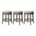 thumbnail image 1 of Maven Lane Alexander Backless Counter Stool, Reclaimed Oak w/ Ash Grey, Set of 3, 1 of 6