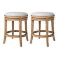 thumbnail image 1 of Maven Lane Alexander Backless Counter Stool, Weather Oak & Sand Fabric, Set of 2, 1 of 6