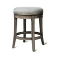 thumbnail image 1 of Maven Lane Alexander Backless Counter Stool in Reclaimed Oak Finish w/ Ash Grey Fabric Upholstery, 1 of 5