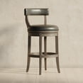 thumbnail image 1 of Maven Lane Alexander Bar Stool, Reclaimed Oak Finish w/ Ronan Stone Vegan Leather, 1 of 2