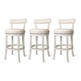 thumbnail image 1 of Maven Lane Alexander Bar Stool, White Oak w/ Natural Fabric Upholstery, Set of 3, 1 of 6