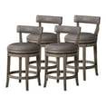 thumbnail image 1 of Maven Lane Alexander Counter Stool, Reclaimed Oak with Vegan Leather, Set of 4, 1 of 6