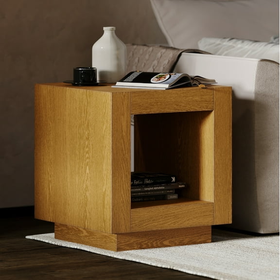 Maven Lane Artemis Contemporary Wooden Side Table in Refined Natural Finish