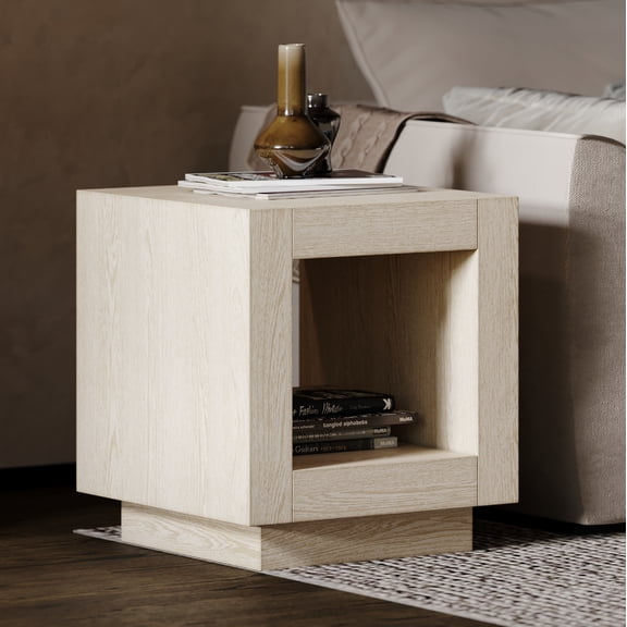 Maven Lane Artemis Contemporary Wooden Side Table in Refined White Finish