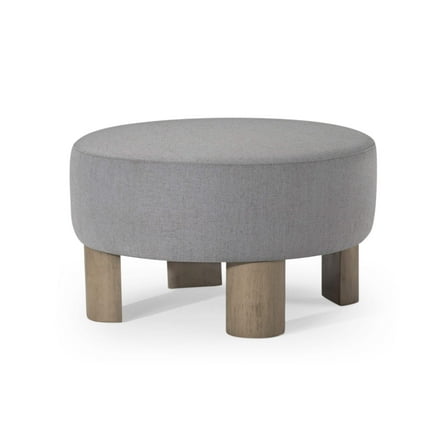 Open Box Maven Lane Celia Contemporary Upholstered Ottoman with Refined Grey Wood Finish