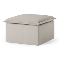 Open Box Maven Lane Claude Contemporary Ottoman in Dove Fabric Upholstery