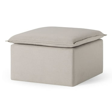 Open Box Maven Lane Claude Contemporary Ottoman in Dove Fabric Upholstery