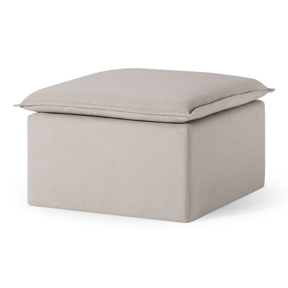 Open Box Maven Lane Claude Contemporary Ottoman in Dove Fabric Upholstery
