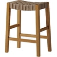 thumbnail image 1 of Maven Lane Emerson Counter Stool in Weathered Natural Wood Finish with Avanti Bone Vegan Leather, 1 of 12