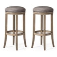 thumbnail image 1 of Maven Lane Eva Bar Stool, Reclaimed Oak with Ronan Stone Vegan Leather, Set of 2, 1 of 6