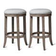 thumbnail image 1 of Maven Lane Eva Counter Stool, Reclaimed Oak Finish w/ Ash Grey Fabric, Set of 2, 1 of 6