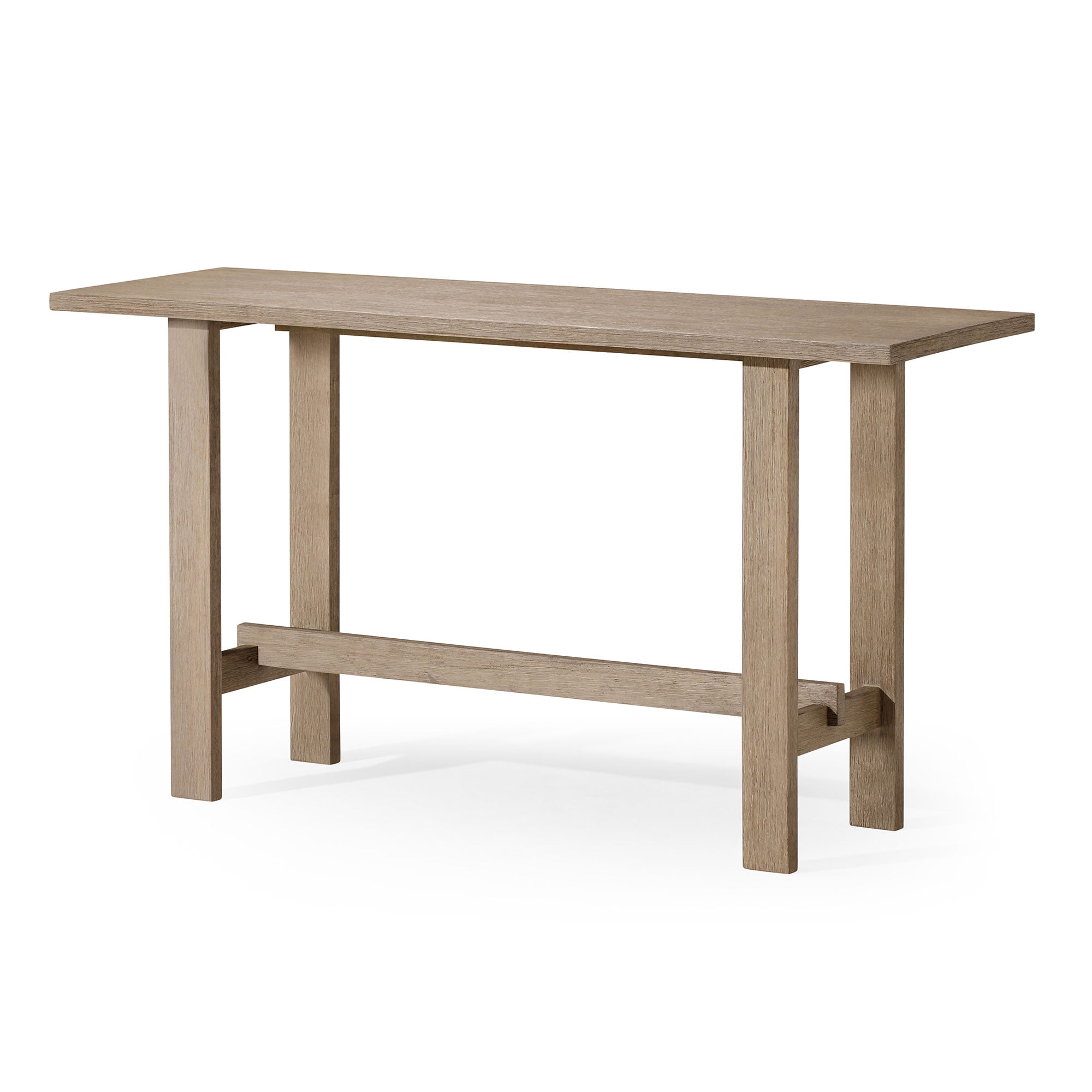 Weathered Gray Solid Wood Console Table with Black Top