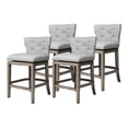 thumbnail image 1 of Maven Lane Hugo Counter Stool, Reclaimed Oak Finish & Ash Grey Fabric, Set of 4, 1 of 6