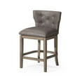 thumbnail image 1 of Maven Lane Hugo Counter Stool, Reclaimed Oak Finish w/ Ronan Stone Vegan Leather, 1 of 7