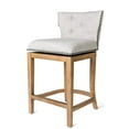 thumbnail image 1 of Maven Lane Hugo Counter Stool, Weathered Oak Finish Sand Color Fabric Upholstery, 1 of 7