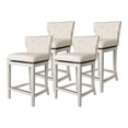 thumbnail image 1 of Maven Lane Hugo Counter Stool, White Oak w/ Natural Fabric Upholstery, Set of 4, 1 of 6