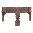 thumbnail image 1 of Maven Lane Jaya Handmade Heritage Wooden Round Coffee Table in Brown Finish, 1 of 6