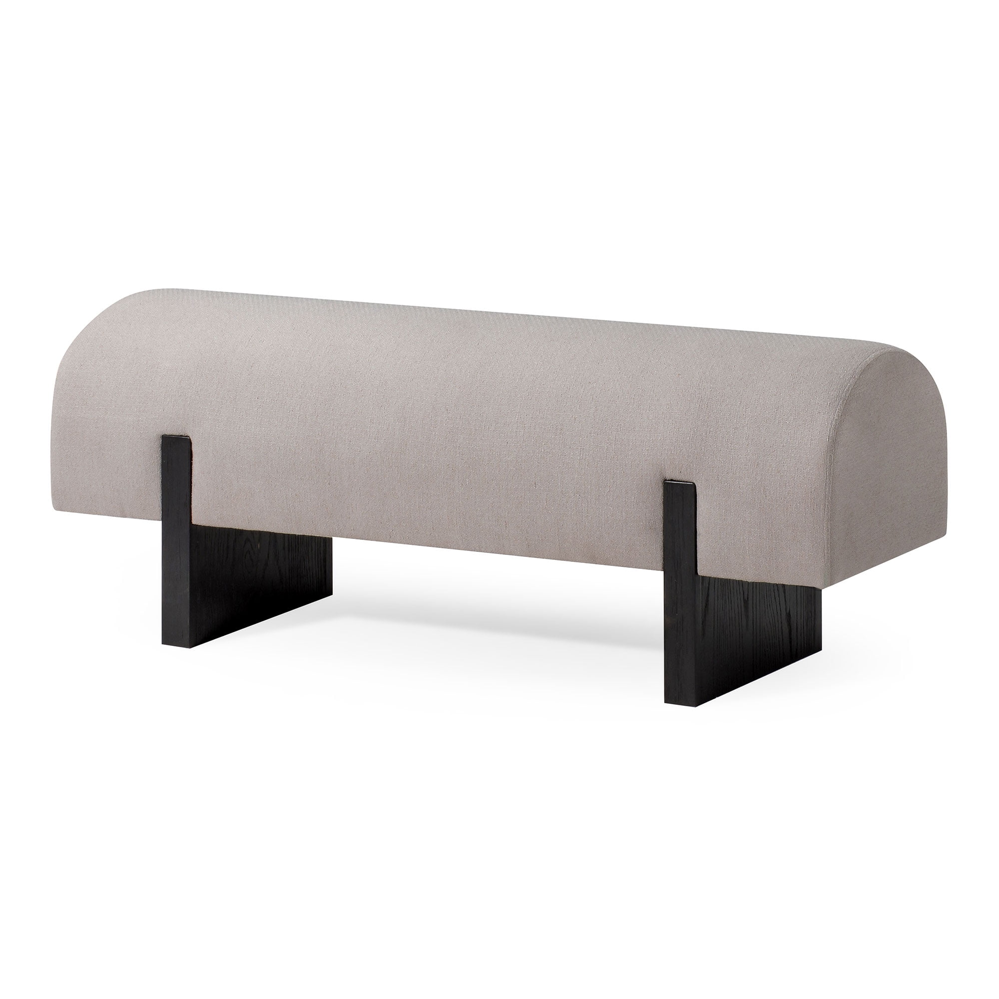 Juno Modern Upholstered Bench with Black Wooden Base