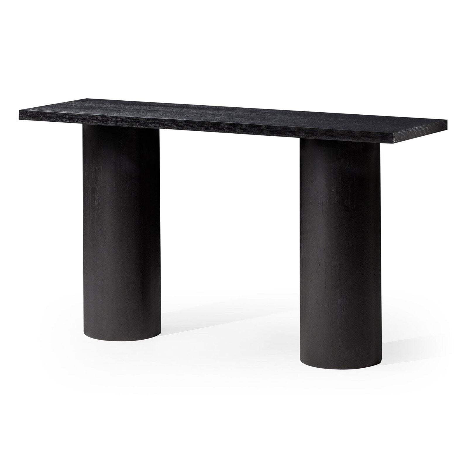 Lana Black Solid Wood Console Table with Cylindrical Legs