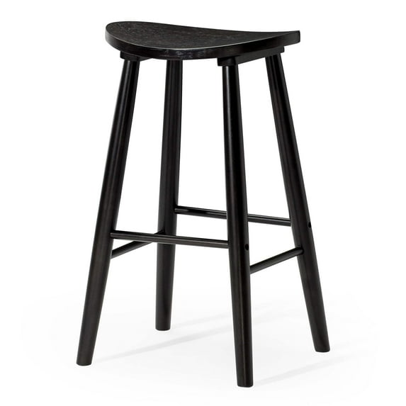 Open Box Maven Lane Luna Bar Stool in Rustic Black Wood Finish