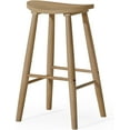 thumbnail image 1 of Maven Lane 26" Luna Counter Stool with Light Oak Wood Finish - Artisan Crafted Backless Counter Height Stool with Oval Seat for Unmatched Comfort - Adds Warmth & Style to Your Kitchen, Dining Area, 1 of 12