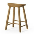 thumbnail image 1 of Maven Lane 26" Luna Counter Stool with Rustic Natural Wood Finish - Artisan Crafted Backless Counter Height Stool, Oval Saddle Seat for Unmatched Comfort - Adds Warmth & Style to Kitchen, Dining Area, 1 of 11