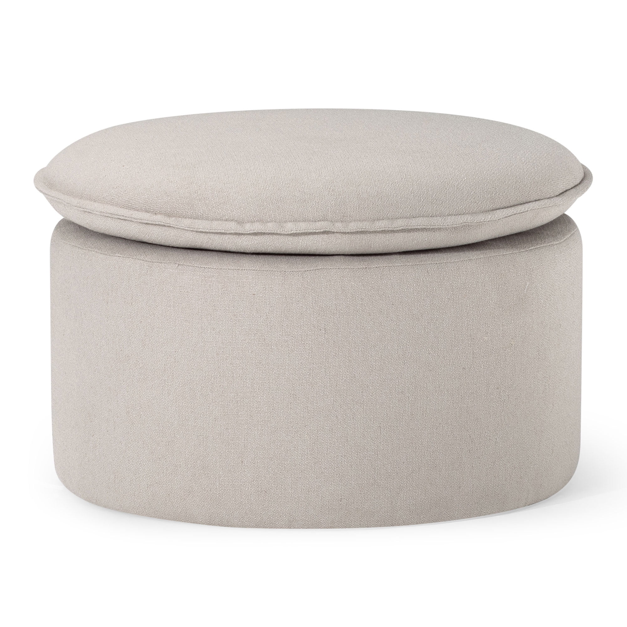 Maven Lane Lyra Contemporary Ottoman in Dove Fabric Upholstery