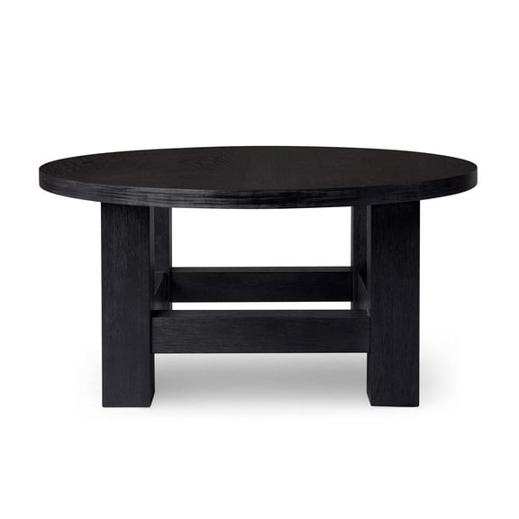 Maven Lane Marco Round Wooden Coffee Table Rustic Furniture, Aged Black