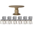 thumbnail image 1 of Maven Lane Mila Table and 6 Gia Chair Contemporary Dining Set, Refined Grey, 1 of 1