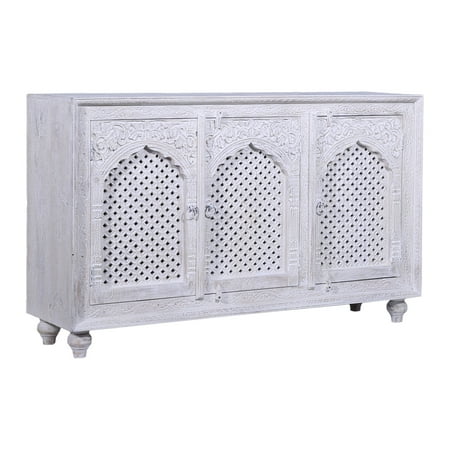 Maven Lane Patrin Handmade Heritage Wooden Sideboard in White Distressed Finish