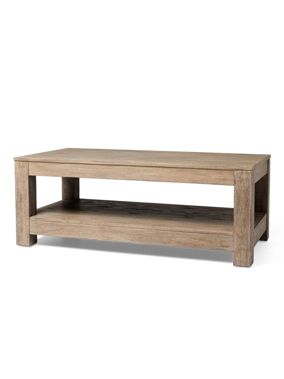 Paulo Wood Coffee Table Weathered Grey Indoor Rectangle