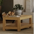 thumbnail image 1 of Maven Lane Paulo Large 2 Tier Rustic Rectangle Wooden Center Coffee Table with Shelf Storage for Living Room in Weathered Natural Finish, 1 of 2