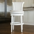thumbnail image 1 of Maven Lane Pullman Bar Stool, Alabaster White Finish w/ Cream Fabric Upholstery, 1 of 6