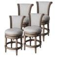 thumbnail image 1 of Maven Lane Pullman Wooden Swivel Kitchen Stool, Reclaimed Oak, Set of 4, 1 of 6