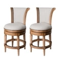 thumbnail image 1 of Maven Lane Pullman Wooden Swivel Kitchen Stool, Weathered Oak, Set of 2, 1 of 6