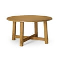 thumbnail image 1 of Maven Lane Sasha Large Circular Wood Round Dining Table for Modern Kitchen, Bistro, or Meeting Room in Rustic Weathered Natural Finish, 1 of 11