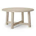thumbnail image 1 of Maven Lane Sasha Round Wooden Dining Table in Weathered White Finish, 1 of 7