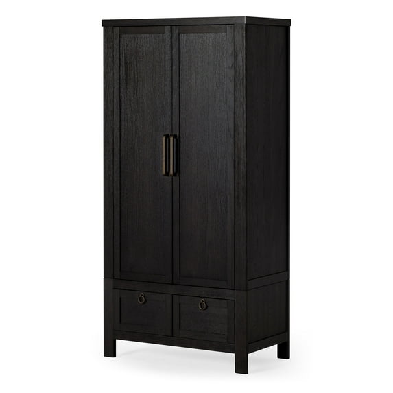 Maven Lane Vaughn Rustic Wooden Cabinet in Weathered Black Finish