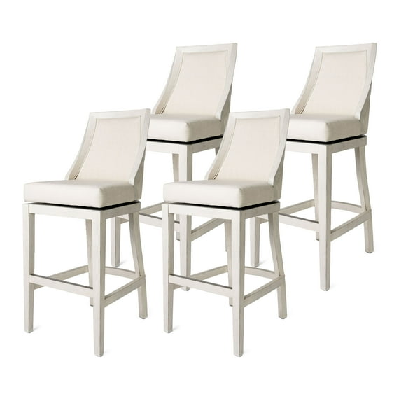 Maven Lane Vienna Bar Stool, White Oak Finish w/ Natural Color, Set of 4