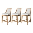 thumbnail image 1 of Maven Lane Vienna Counter Stool in Weathered Oak Finish, Sand Color, Set of 3, 1 of 6