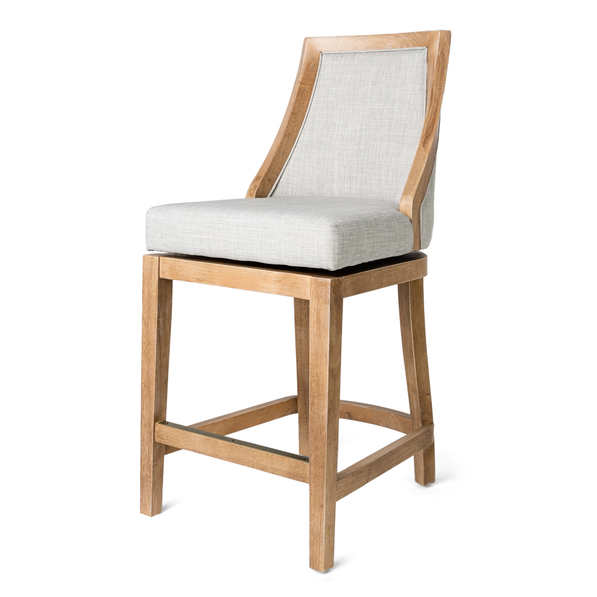 Vienna Weathered Oak Swivel Counter Stool with Sand Upholstery