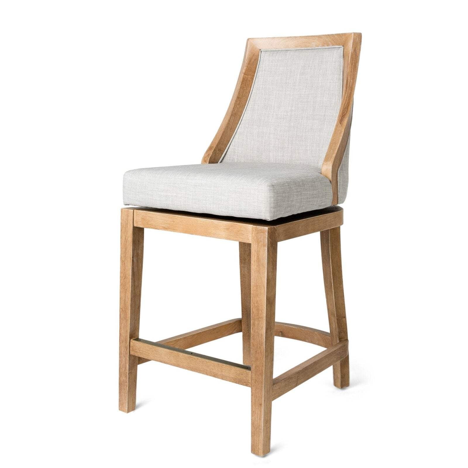 Vienna Weathered Oak Swivel Counter Stool with Sand Upholstery