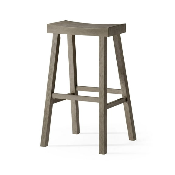 Maven Lane Vincent Wooden Rustic Aesthetic Kitchen Bar Stool, Antiqued Grey