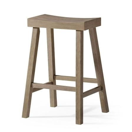 Maven Lane Vincent Wooden Rustic Aesthetic Kitchen Counter Stool, Antiqued Grey Finish