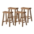 thumbnail image 1 of Maven Lane Vincent Wooden Rustic Aesthetic Kitchen Counter Stool, Set of 4, 1 of 6