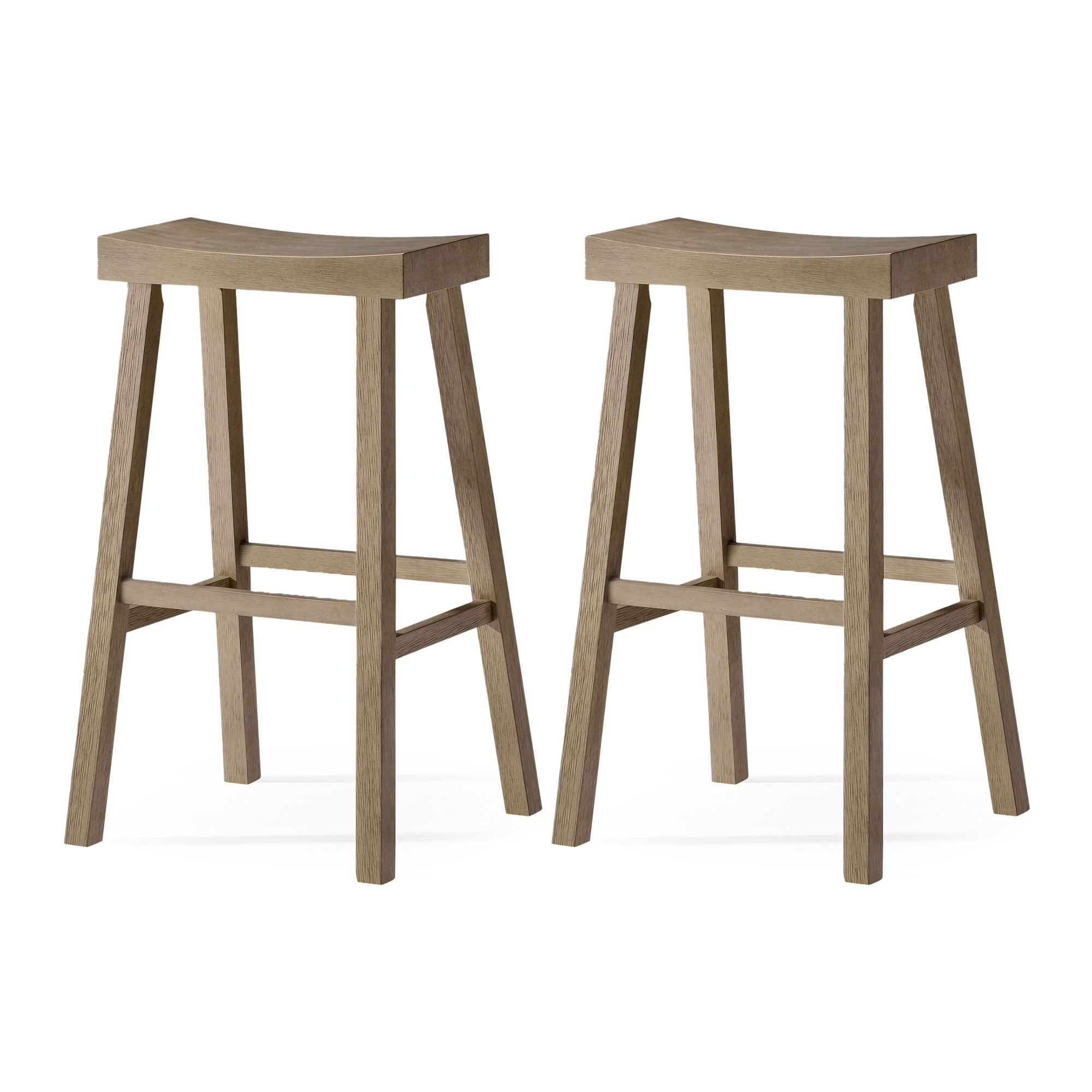Rustic Kitchen Counter Stools Maven Lane Vincent Wooden Rustic Kitchen Bar Stool, Antiqued Grey, Set ...